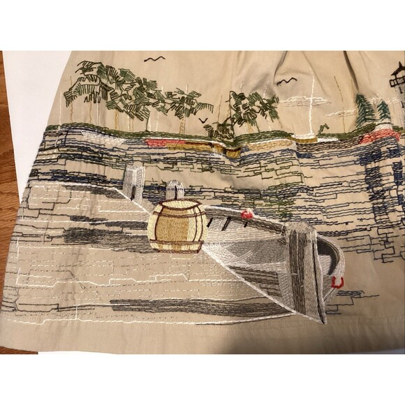 knitted dove women’s dress XS embroidered pockets buttons feminine - Picture 8 of 11